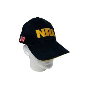 NRA National Rifle Association Black Gold Flag Cap Hat‎